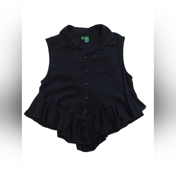Farm Ruffled Black Sleeveless EUC Top Size Small - Picture 4 of 5
